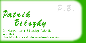 patrik bilszky business card